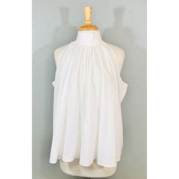 CARESTE Hearst Top White Sleeveless Poplin Boxy Fit, 16 - $395 - Picture 4 of 9